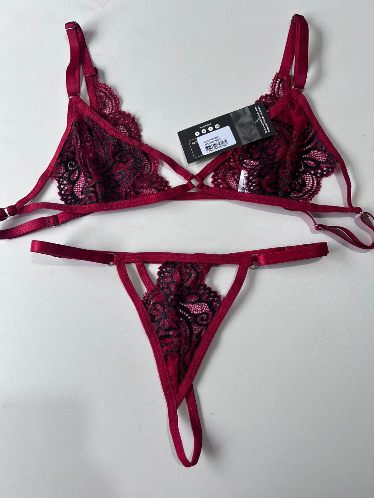 CONJUNTO G BICOLOR RENDADO SEM BOJO HOT LOVE