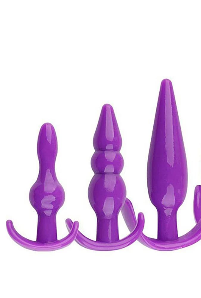 Kit Plug Anal Silicone - Roxo