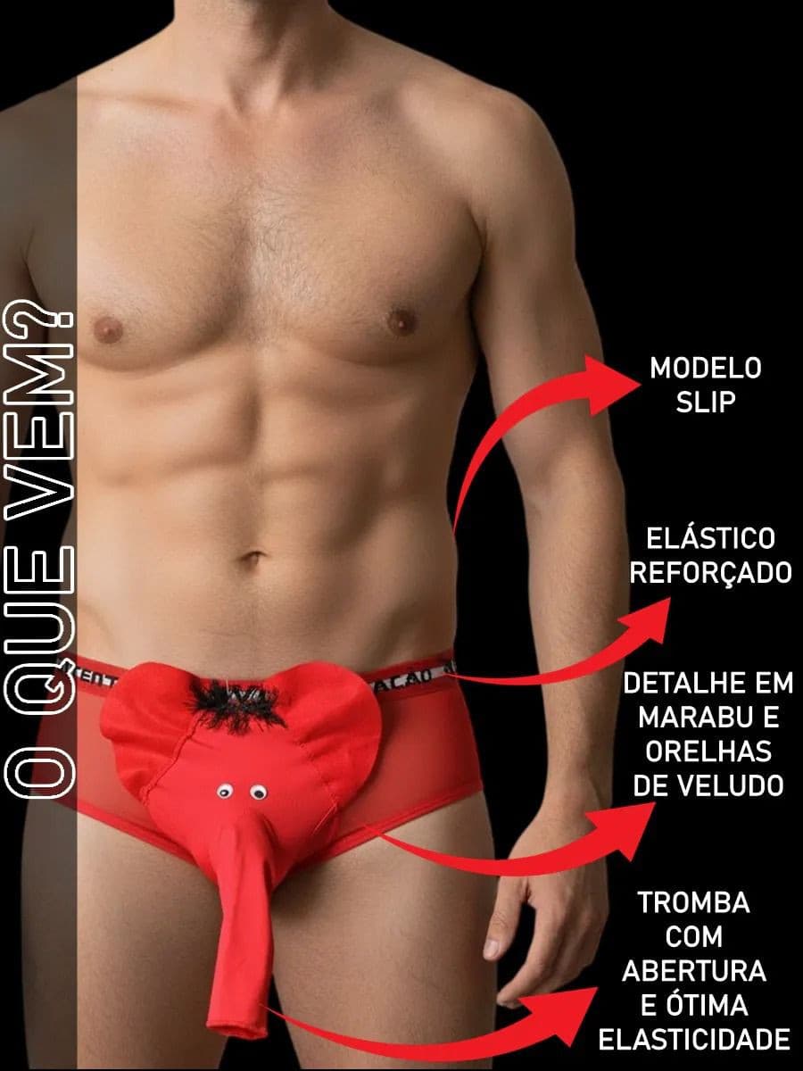Cueca Elefantinho com tromba slip